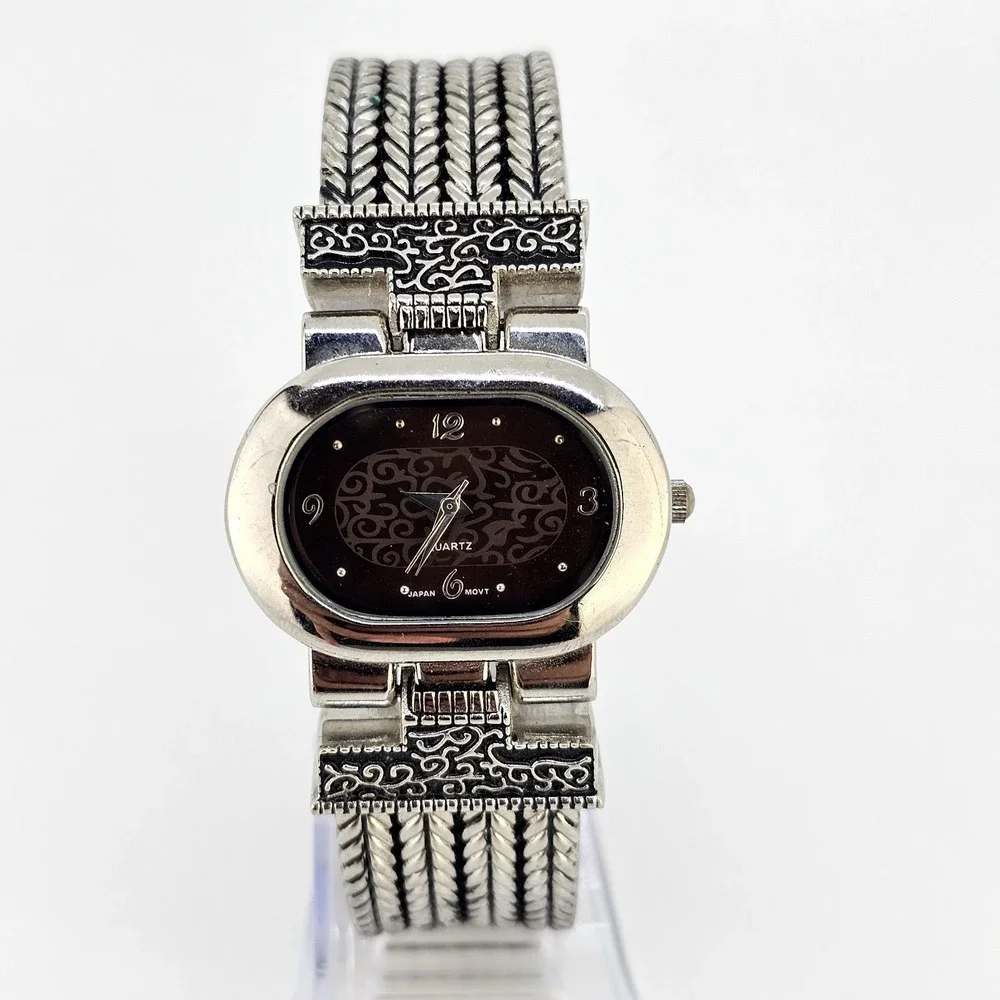 Cuff Women's Watch 34MM Brown Dial Two Tone Bracelet 6